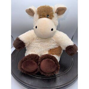 Warmie Plush Cow Stuffed Animal Toy 14" Tall Soft Cuddly Brown & White With Fluf